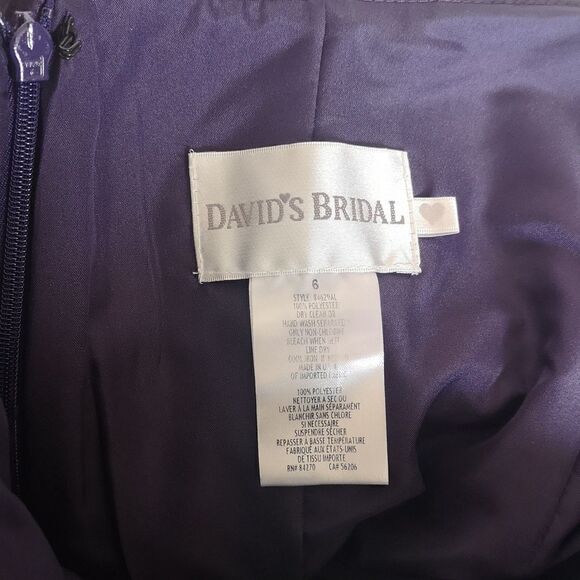David Bridal Ladies Strapless Ruffle Mini  Dress 6 Purple - Picture 13 of 16